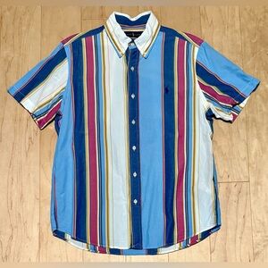 Polo Ralph Lauren Untucked Classic S/S Button Down Shirt Multicolor Stripe M